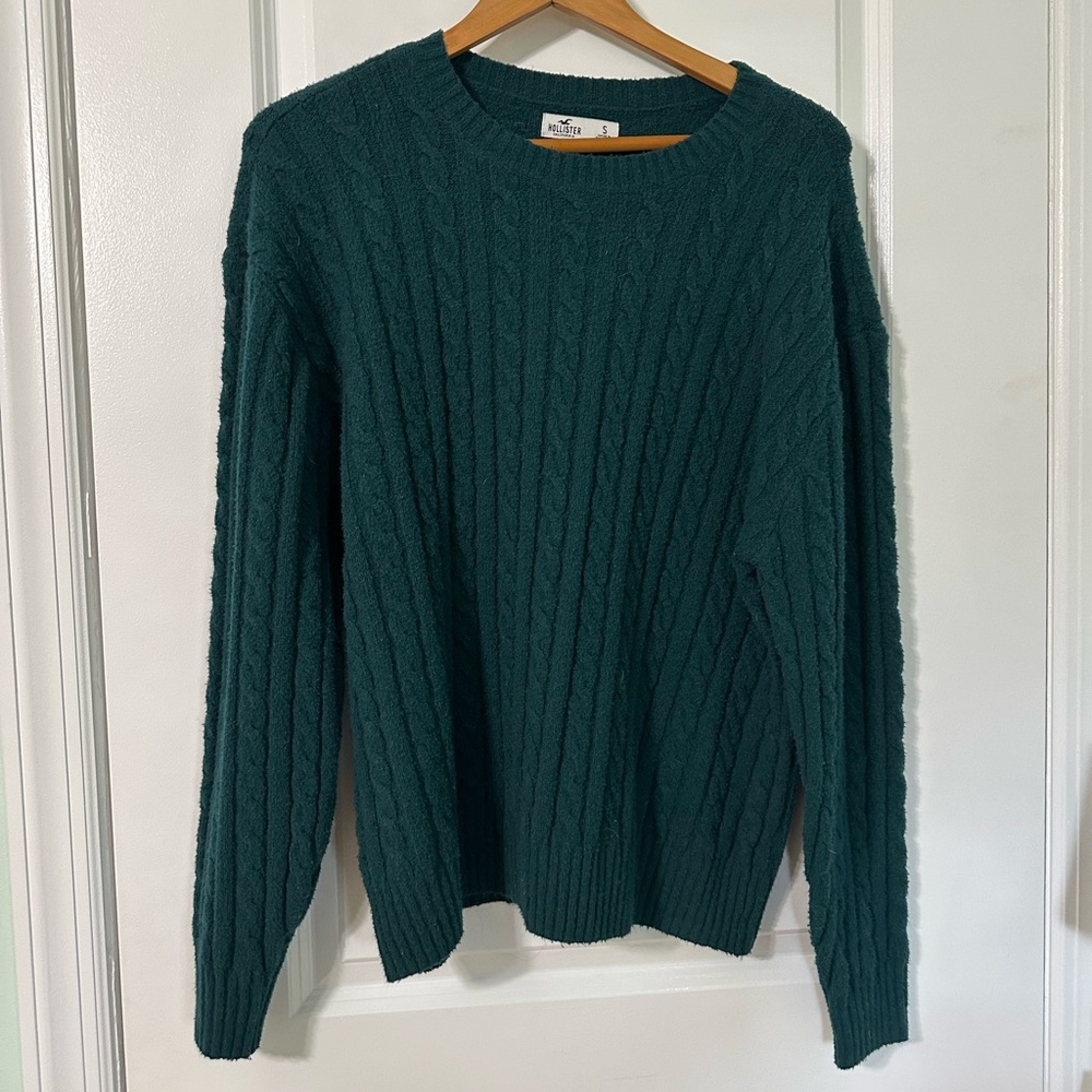 Hollister green Woven Knit Sweater